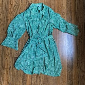 Topshop Green and White Printed Dress